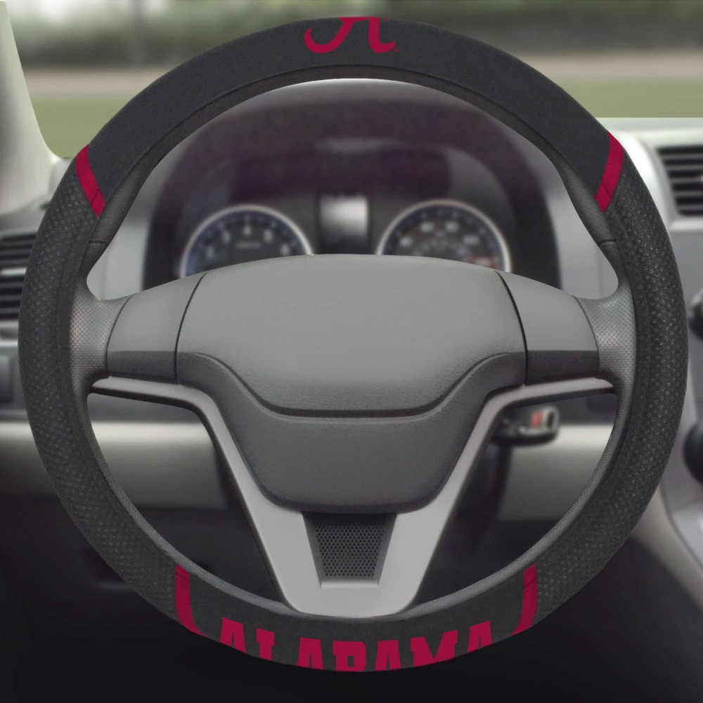 FANMATS 14804 Alabama Crimson Tide Embroidered Steering Wheel Cover