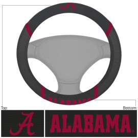 FANMATS 14804 Alabama Crimson Tide Embroidered Steering Wheel Cover