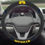 FANMATS 14822 Michigan Wolverines Embroidered Steering Wheel Cover