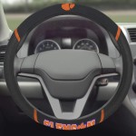 FANMATS - 14849 NCAA Clemson University Tigers Polyester Steering Wheel Cover , 15