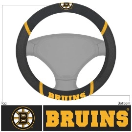 FANMATS 14842 NHL Boston Bruins Polyester Steering Wheel Cover , 15