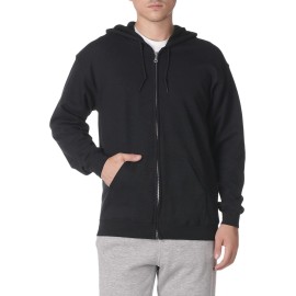 Gildan Adult Fleece Zip Hooded Sweatshirt, Style G18600, Black, Medium