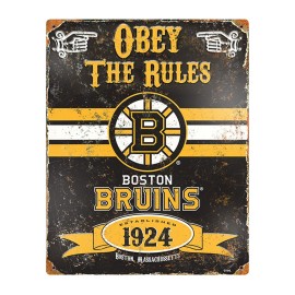 Party Animal NHL Embossed Metal Vintage Boston Bruins Sign