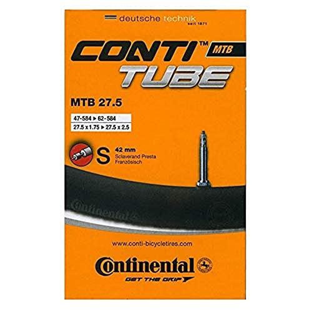 Continental 182311 Bicycle Tube, 27.5 X 1.75 - 2.5-Inch/42 Mm Presta Valve , Black