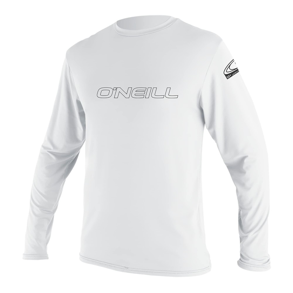 O' Neill Unisex-Youth Basic Skins 50+ Long Sleeve Sun Shirt, White, 12