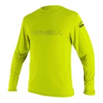 O' Neill Unisex-Youth Basic Skins 50+ Long Sleeve Sun Shirt, Lime, 12