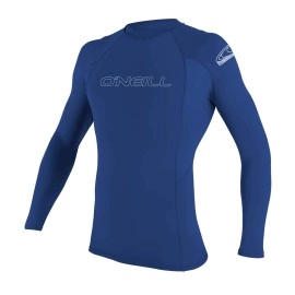 O'Neill Wetsuits Men'S Basic Skins 50+ L/S Rash Guard, Pacific, L