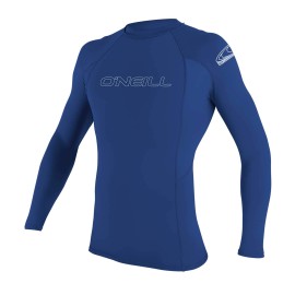 O'Neill Wetsuits Men's Basic Skins 50+ L/S Rash Guard, Pacific, XL