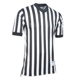 CHAMPRO Whistle Basketball Officials' Dri Gear Polyester Jersey, Adult X-Large, Black, White
