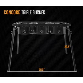 Concord Triple Burner Outdoor Propane Stove Cooker w/ Regulator, 3 Burner Stove Brewing Supply