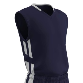 CHAMPRO Muscle Dri Gear Polyester Basketball Jersey, Adult Medium, Navy, White
