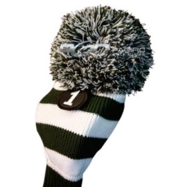 Majek Golf Club Head Covers: Green & White Limited Edition Long Neck Knit Retro Pom Pom Traditional Classic Vintage Old School Ultimate Driver Fairway Wood Golf Head Cover Set Michigan State Colors