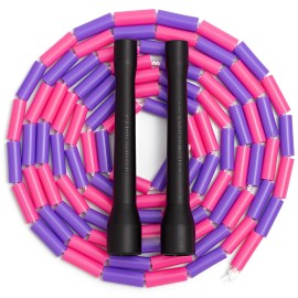 Beaded Kids Exercise Jump Rope - Segmented Skipping Rope For Kids - Durable Shatterproof Outdoor Beads - Light Weight And Tangle Free Exercise Training - Easily Adjustable Kids Jump Rope For Fitness - 8Ft