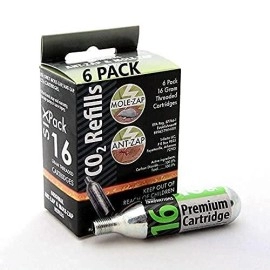 16g Threaded CO2 Cartridges 6-Pack Mole-Zap/Ant Zap Refills