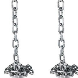 Set Of (2) 5/8 X 7Ft Galvanized Steel Weight Lifting Chains 60Lbs