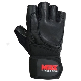 MRX Weight Lifting Gloves are Premium Quality Cowhide Leather with Long Wrist Straps - Gym Gloves, Workout Gloves, Exercise Gloves for Powerlifting, Fitness, Cross Training for Men & Women