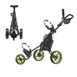 Caddytek Caddylite 115 V3 3 Wheel Golf Push Cart - Superlite Deluxe, Lightweight, Easy To Fold Caddy Cart Pushcart, Blacklime