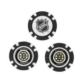 Team Golf NHL Boston Bruins Golf Chip Ball Markers (3 Count), Poker Chip Size with Pop Out Smaller Double-Sided Enamel Markers