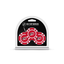 Team Golf NHL Carolina Hurricanes Golf Chip Ball Markers (3 Count), Poker Chip Size with Pop Out Smaller Double-Sided Enamel Markers,Multi Team Color,One Size,13488