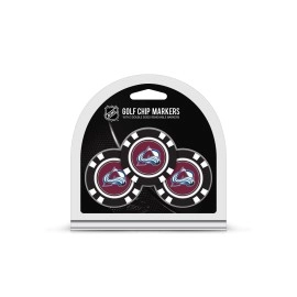 Team Golf NHL Colorado Avalanche Golf Chip Ball Markers (3 Count), Poker Chip Size with Pop Out Smaller Double-Sided Enamel Markers,Multi Team Color,One Size,13688