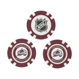 Team Golf NHL Colorado Avalanche Golf Chip Ball Markers (3 Count), Poker Chip Size with Pop Out Smaller Double-Sided Enamel Markers,Multi Team Color,One Size,13688