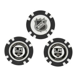 Team Golf NHL Los Angeles Kings Golf Chip Ball Markers (3 Count), Poker Chip Size with Pop Out Smaller Double-Sided Enamel Markers