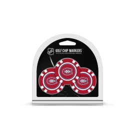 Team Golf NHL Montreal Canadiens Golf Chip Ball Markers (3 Count), Poker Chip Size with Pop Out Smaller Double-Sided Enamel Markers,Multi Team Color,One Size,14488