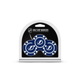 Team Golf NHL Tampa Bay Lightning Golf Chip Ball Markers (3 Count), Poker Chip Size with Pop Out Smaller Double-Sided Enamel Markers