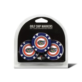 Team Golf NCAA Florida Gators Golf Chip Ball Markers (3 Count), Poker Chip Size with Pop Out Smaller Double-Sided Enamel Markers,Multi Team Color,One Size,20988