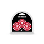 Team Golf NCAA Nebraska Cornhuskers Golf Chip Ball Markers (3 Count), Poker Chip Size with Pop Out Smaller Double-Sided Enamel Markers, Multi Team Color, TEG7032_21