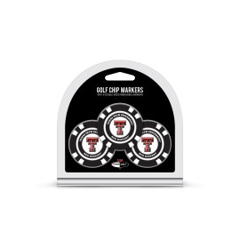 Team Golf NCAA Texas Tech Red Raiders Golf Chip Ball Markers (3 Count), Poker Chip Size with Pop Out Smaller Double-Sided Enamel Markers,Multi Team Color,One Size,25188