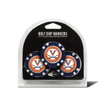 Team Golf NCAA Virginia Cavaliers Golf Chip Ball Markers (3 Count), Poker Chip Size with Pop Out Smaller Double-Sided Enamel Markers, Multi Team Color, One Size (25488)