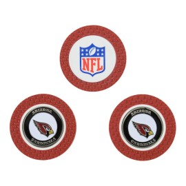 Team Golf NFL Arizona Cardinals Golf Chip Ball Markers (3 Count), Poker Chip Size with Pop Out Smaller Double-Sided Enamel Markers