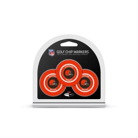Team Golf NFL Cleveland Browns Golf Chip Ball Markers (3 Count), Poker Chip Size with Pop Out Smaller Double-Sided Enamel Markers,Multi Team Color,One Size,30788