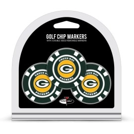 Team Golf NFL Green Bay Packers Golf Chip Ball Markers (3 Count), Poker Chip Size with Pop Out Smaller Double-Sided Enamel Markers,Multi Team Color,One Size,TEG7070_20