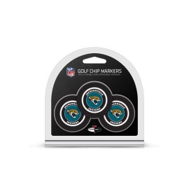 Team Golf NFL Jacksonville Jaguars Golf Chip Ball Markers (3 Count), Poker Chip Size with Pop Out Smaller Double-Sided Enamel Markers, Multi Team Color, 31388