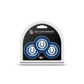 Team Golf NFL Indianapolis Colts Golf Chip Ball Markers (3 Count), Poker Chip Size with Pop Out Smaller Double-Sided Enamel Markers,Multi