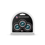 Team Golf NFL Philadelphia Eagles Golf Chip Ball Markers (3 Count), Poker Chip Size with Pop Out Smaller Double-Sided Enamel Markers,Multi Team Color,One Size,32288