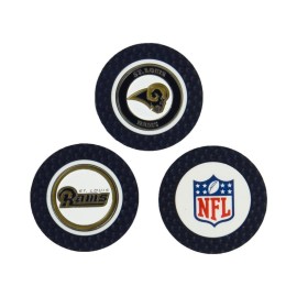 Team Golf NFL Los Angeles Rams Golf Chip Ball Markers (3 Count), Poker Chip Size with Pop Out Smaller Double-Sided Enamel Markers,Multi Team Color,32588