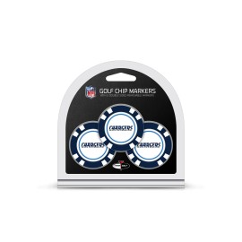 Team Golf NFL San Diego Chargers Golf Chip Ball Markers (3 Count), Poker Chip Size with Pop Out Smaller Double-Sided Enamel Markers