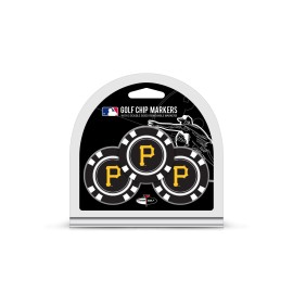 Team Golf MLB Golf Chip Ball Markers (3 Count), Poker Chip Size with Pop Out Smaller Double-Sided Enamel Markers, Pittsburgh Pirates