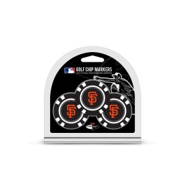 Team Golf MLB Golf Chip Ball Markers (3 Count), Poker Chip Size with Pop Out Smaller Double-Sided Enamel Markers, San Francisco Giants