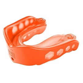 Shock Doctor Gel Max Mouth Guard, Heavy Duty Protection & Custom Fit, Youth, Orange