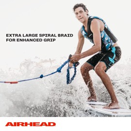 Airhead Spiral Braid Wakesurf Rope, 3 Sections, 16-Feet