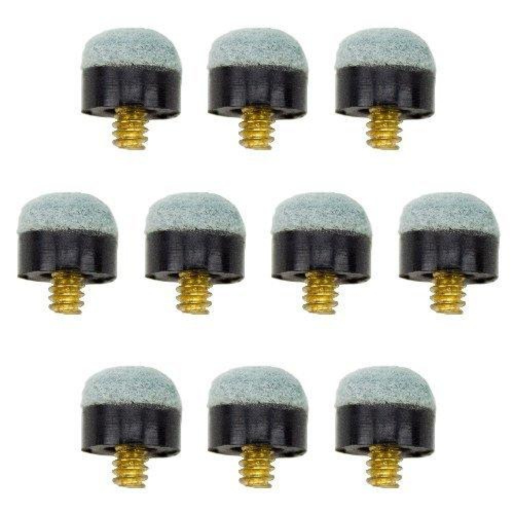 Felson Billiard Supplies 10 Brass Screw-On Pool Cue Tips Standard 12Mm Sizeuse With Screw-In Ferrules Soft Tips