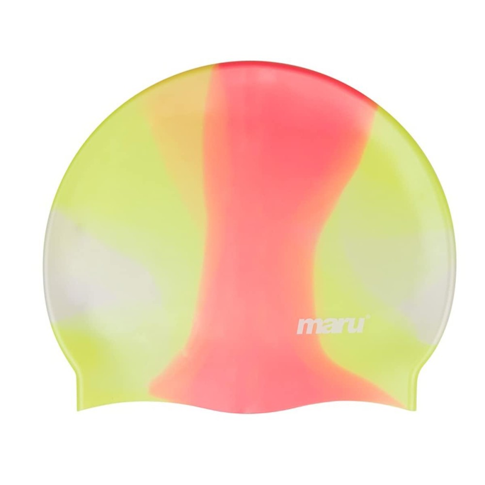 Maru Swimming Hat, 100% Silicone Swim Cap, Unisex Adult Swimming Cap, Lightweight Swimming Caps For Men And Women, Comfortable And Durable Swim Hats Designed In The Uk (Yellowred, One Size)