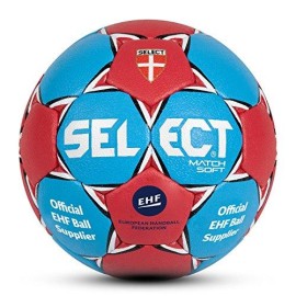 Select Mens Match Soft Handball, Blue/Red, Size 3