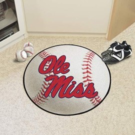 University Of Mississippi (Ole Miss) Baseball Rug - 27In. Diameter
