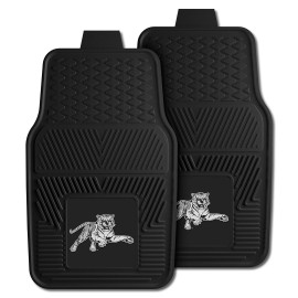 FANMATS 12923 Jackson State Tigers 2-Piece Heavy Duty Vinyl Car Mat Set, Front Row Floor Mats, All Weather Protection, Universal Fit, Deep Resevoir Design