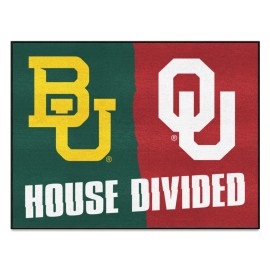 FANMATS 16218 Baylor / Oklahoma House Divided Rug - 34 in. x 42.5 in.